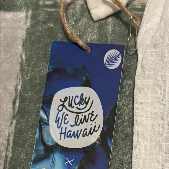 NWT White Linen Shirt Swim Cover Up Another Day in Paradise - Picture 6 of 7